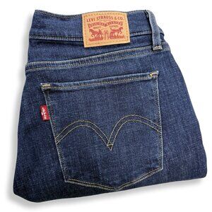 Levi's Jeans Womens 8 Classic Straight Blue Dark Wash Mid-Rise Stretch 29x30